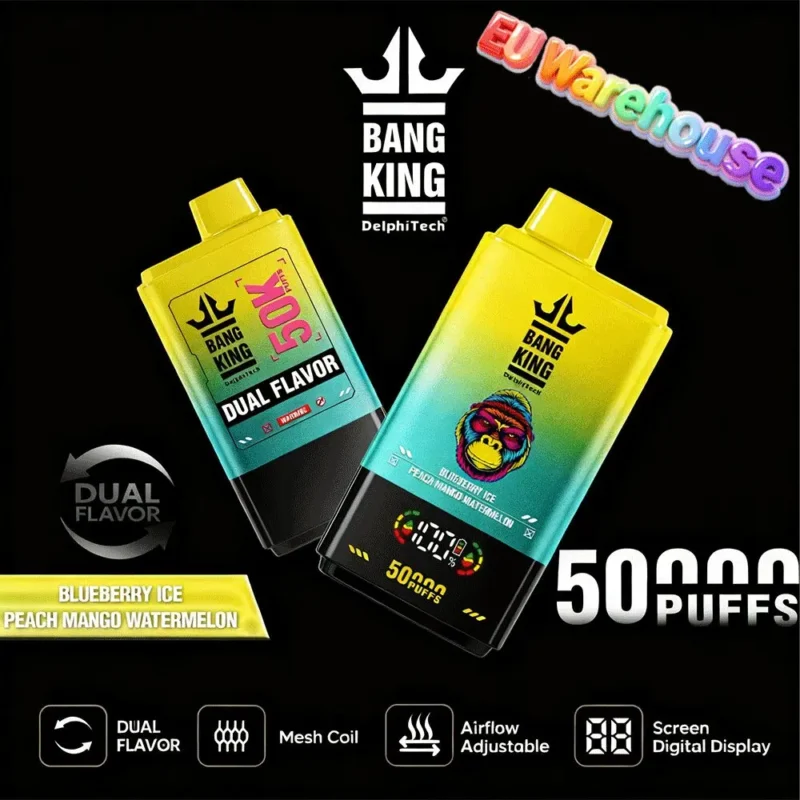 Bang King 50000 Puffs Disposable Vape 50k Blueberry Ice Peach Mango Watermelon Device