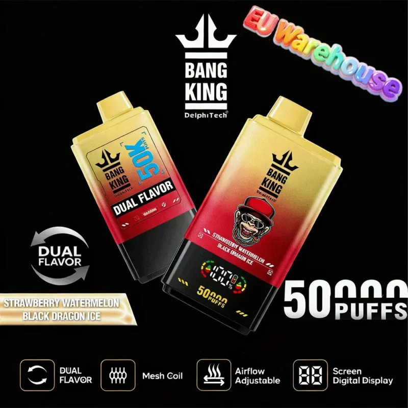 Bang King 50000 Puffs Disposable Vape 50k Strawberry Watermelon Black Dragon Ice Device