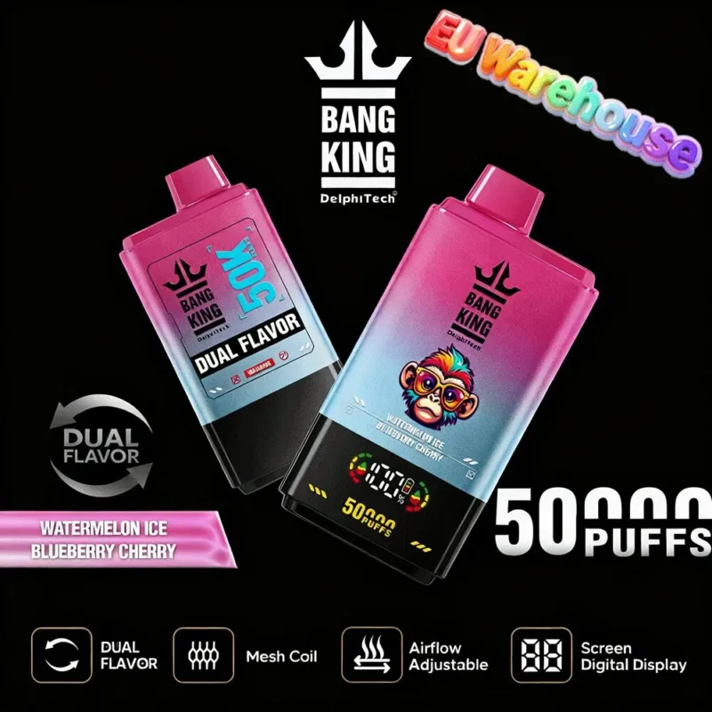 Bang King 50000 Puffs Disposable Vape 50k Watermelon Blueberry Cherry Device