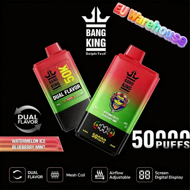 Bang King 50000 Puffs Disposable Vape 50k Watermelon Ice Blueberry Mint Device