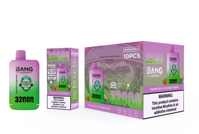Disposable 32000 Puff Bang Leader 32k Strawberry Kiwisour Apple Raspberry Vape Device