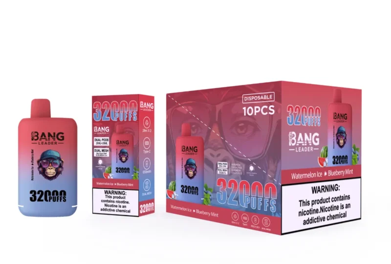 Disposable 32000 Puff Bang Leader 32k Watermelon Iceblueberry Mint Vape Device