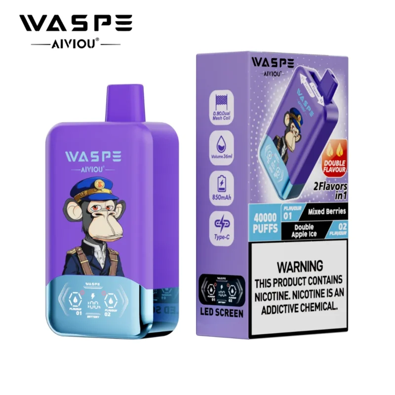 Puff 40k Waspe Mixed Berries Double Apple Ice 5 Disposable Vape Device