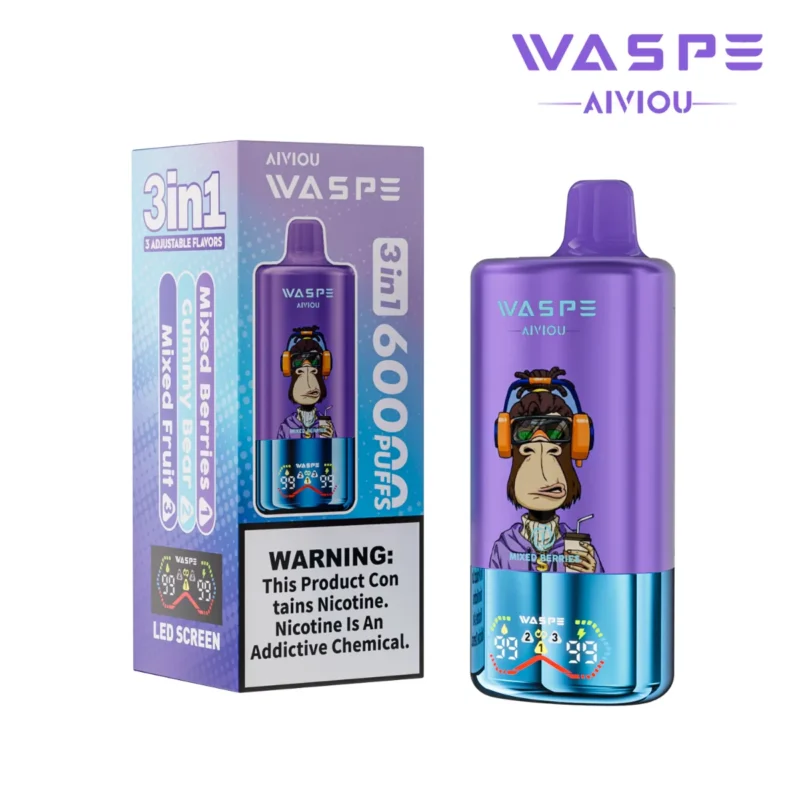 Puff 60k Waspe Aiviou 60000 Puffs Mixed Berries Gummy Bear Fruit Disposable Vape Device