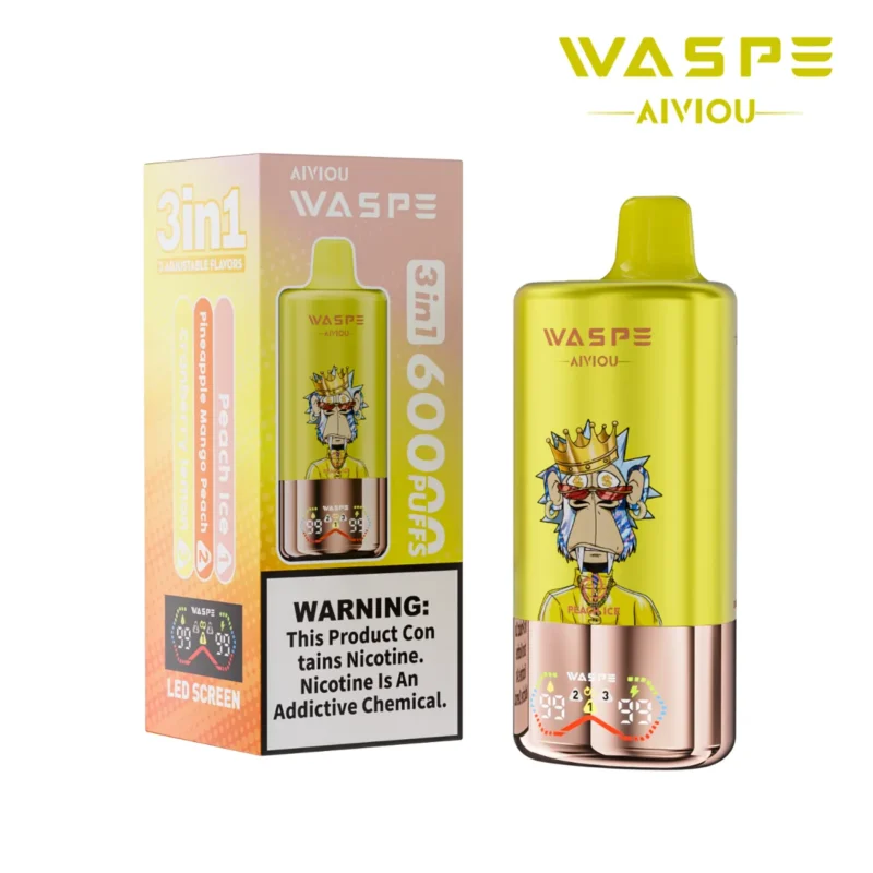 Puff 60k Waspe Aiviou 60000 Puffs Peach Ice Pineapple Mango Cranberry Lemon Disposable Vape Device