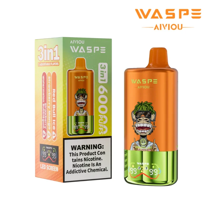Puff 60k Waspe Aiviou 60000 Puffs Red Bull Ice Strawberry Mango Watermelon Bubblegum Disposable Vape Device