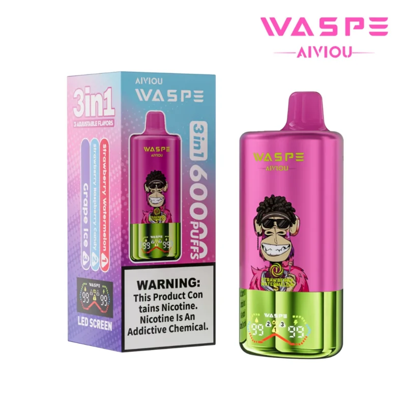 Puff 60k Waspe Aiviou 60000 Puffs Strawberry Watermelon Raspberry Candy Grape Ice Disposable Vape Device