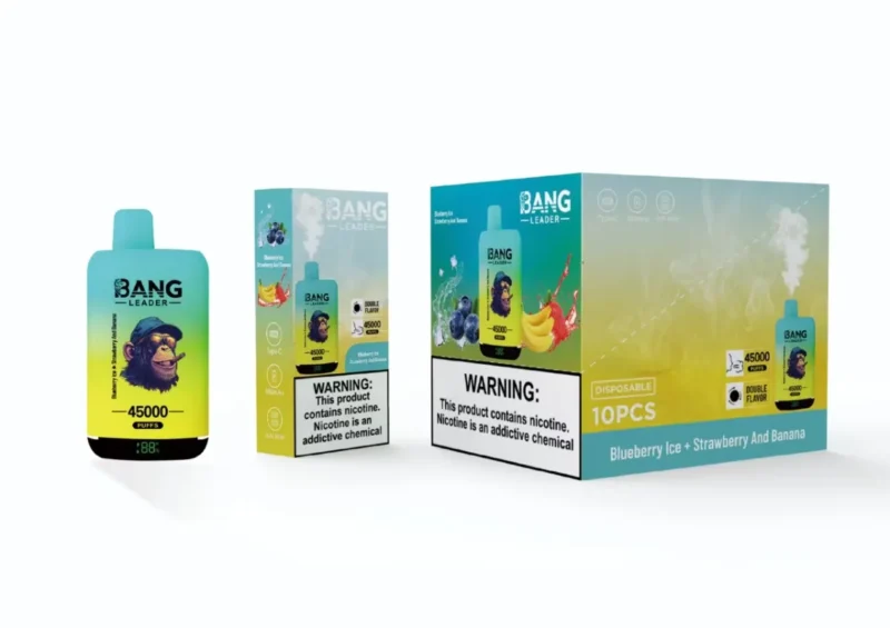 Vape 45k Bang Leader 45000 Puff Blueberry Ice Strawberry And Banana Disposable Device