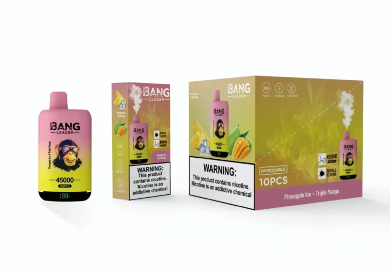 Vape 45k Bang Leader 45000 Puff Pineapple Ice Triple Mango Disposable Device