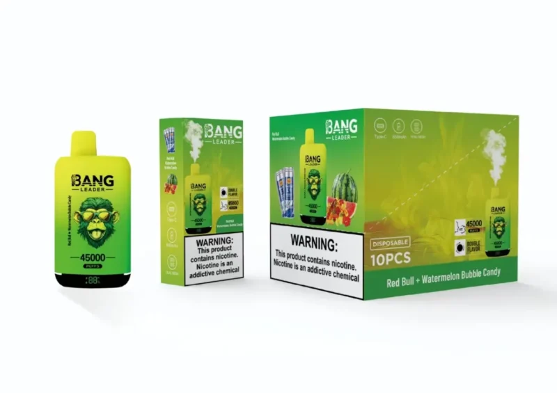 Vape 45k Bang Leader 45000 Puff Red Bull Watermelon Bubble Candy Disposable Device