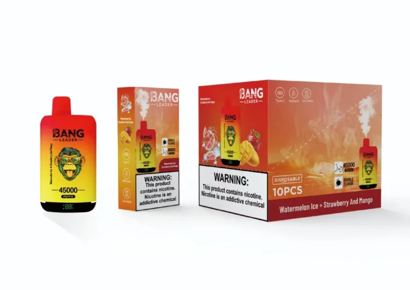 Vape 45k Bang Leader 45000 Puff Watermelon Ice Strawberry And Mango Disposable Device