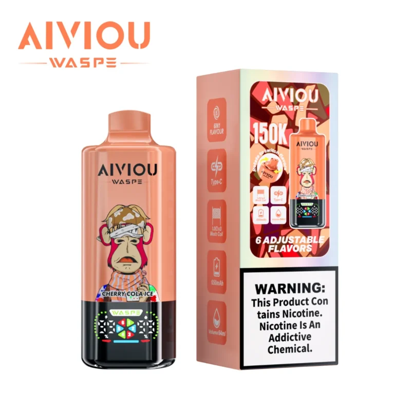 Vape100k Waspe Aiviou 100000 Puffs 6 In 1 Flavors Cherry Cola Ice Strawberry Red Bull Watermelon Raspberry Disposable Va