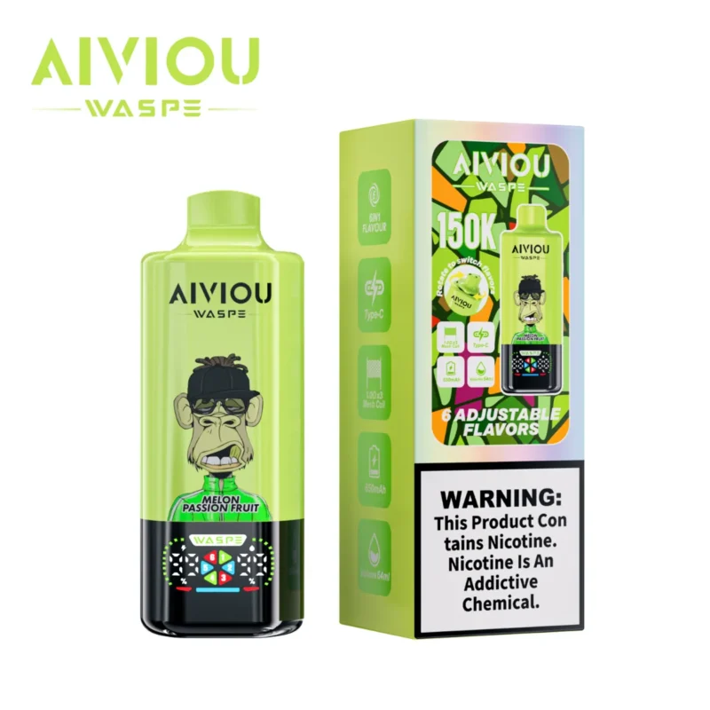 Vape100k Waspe Aiviou 100000 Puffs 6 In 1 Flavors Melon Passion Fruit Blackberry Ice Apple Kiwi Disposable Vape Device