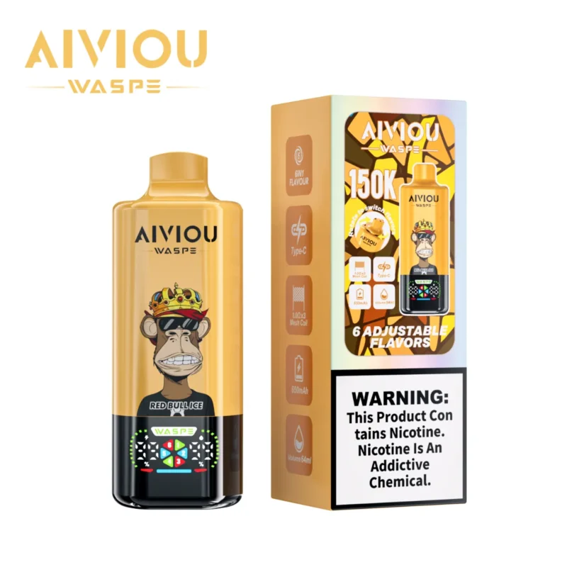 Vape100k Waspe Aiviou 100000 Puffs 6 In 1 Flavors Red Bull Ice Raspberry Pomp Sour Mango Strawberry Disposable Vape Devi