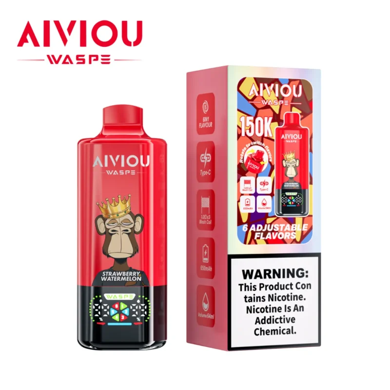 Vape100k Waspe Aiviou 100000 Puffs 6 In 1 Flavors Strawberry Watermelon Juicy Peach Ice Triple Berry Disposable Vape Dev