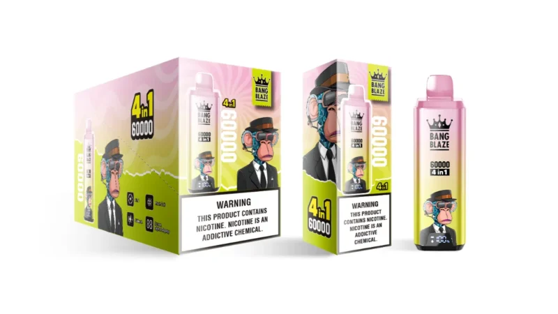 Bang Blaze 60k Vape Puffs Blueberry Raspberry Mixed Berry California Cherry Passion Fruit Mango Dispositif jetable
