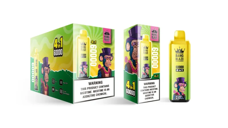 Bang Blaze 60k Vape Puffs Fraise Mangue Kiwi Raisin Pastèque Dragon Fruit Dispositif jetable