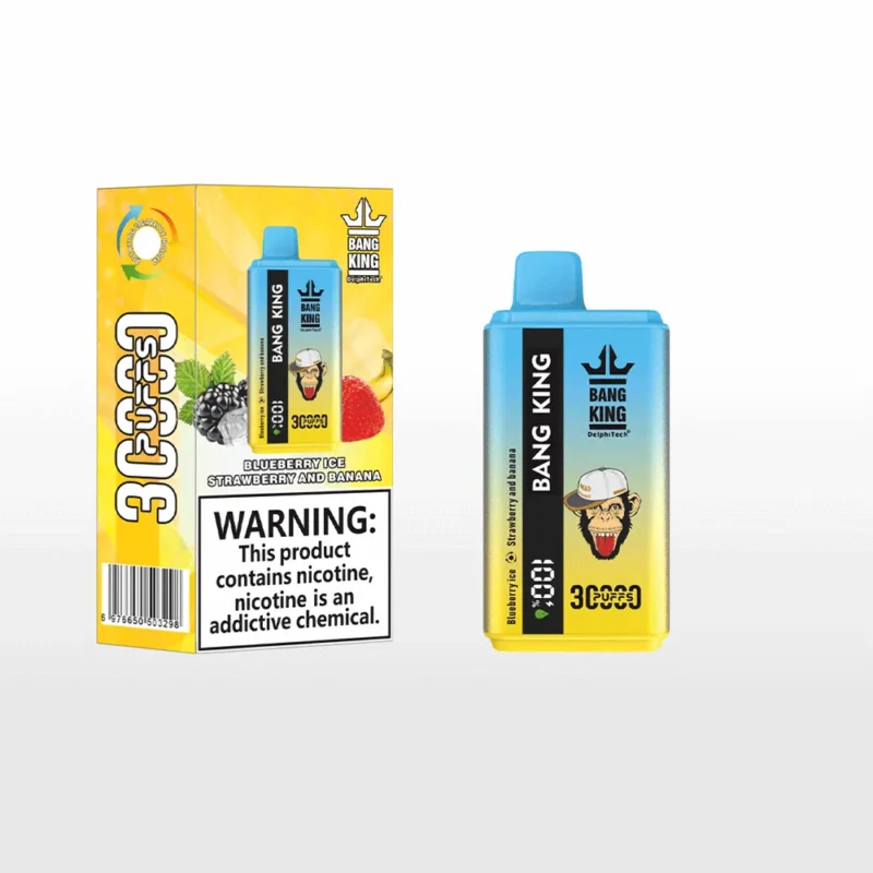 Bang King 30k Puffar Vape Blueberry Ice Strawberry And Banana Disposable Device