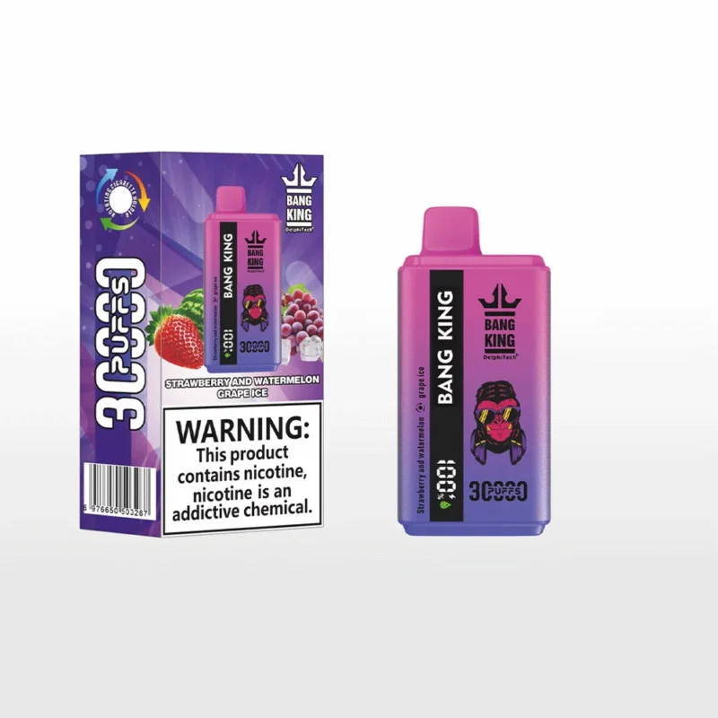 Bang King 30k Puffar Vape30k Strawberry And Watermelon Grape Ice Disposable Vape Device