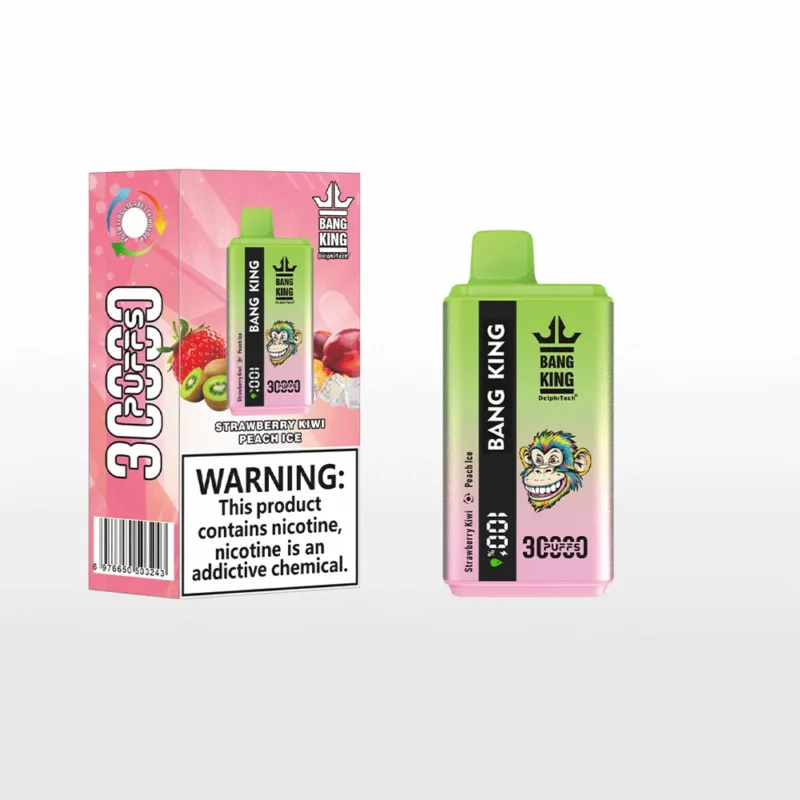 Bang King 30k Puffar Vape30k Strawberry Kiwi Peach Ice Disposable Vape Device