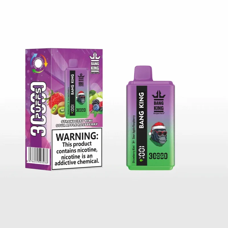 Bang King 30k Puffar Vape30k Strawberry Kiwi Sour Apple Raspberry Disposable Vape Device