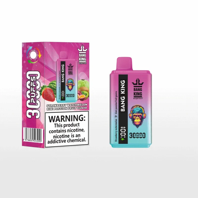 Bang King 30k Puffar Vape30k Strawberry Watermelon Kiwi Passion Fruit Guava Disposable Vape Device