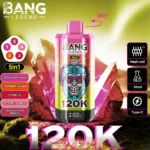 Bang Legend 120k Vape 120 000 zaciągnięć Truskawka, kiwi, banan, liczi, lód, arbuz, jagody, marakuja, mango.jpg Jednorazowy