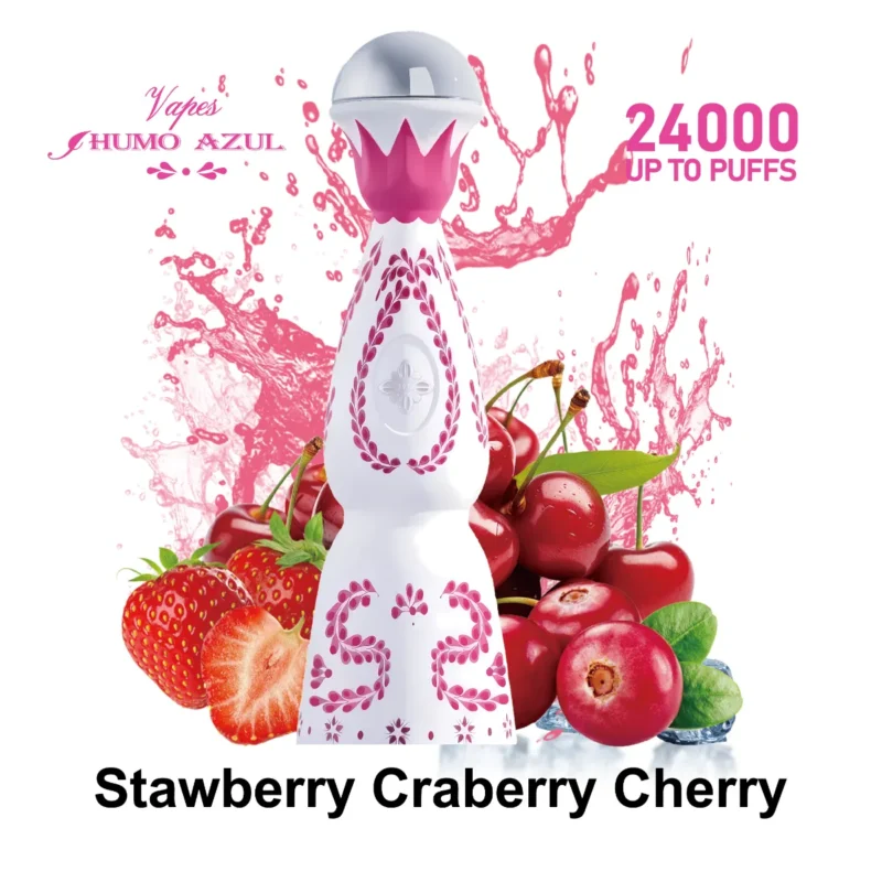 Jednorazowe urządzenie Vape Humo Azul 24k Pink Puff Strawberry Craberry Cherry