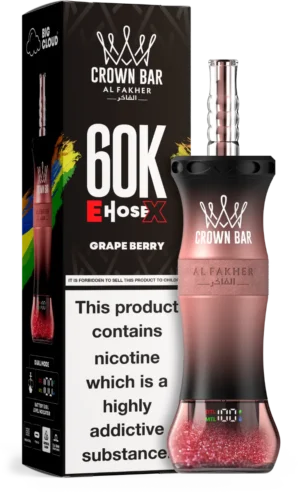 Suvaper Al Fakher Crown Bar 60k E Hose X Grape Berry Disposable Vape Device