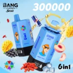 Suvaper Bang Leader 300k Puff Energy Drink Peach Ice Mango Goji Berry Blackcurrant Mamba Disposable Vape Device