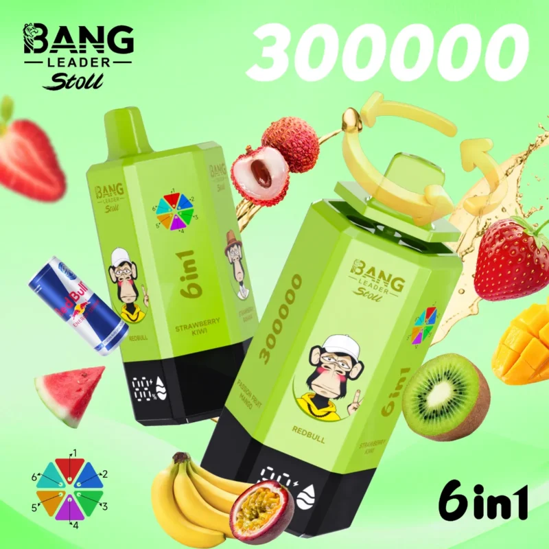 Suvaper Bang Leader 300k Puff Red Bull Cola Ice Strawberry Raspberry Cherry Blackberry Dragon Fruit Lemon Lime Pomp Wate