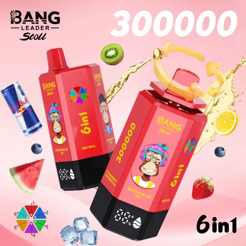 Suvaper Bang Leader 300k Puff Watermelon Ice Red Bull Strawberry Kiwi Blueberry Lemon Lime Disposable Vape Device