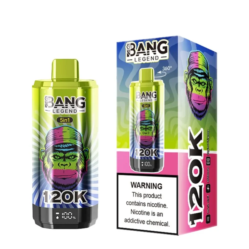 Suvaper Bang Legend 120 000 120k zaciągnięć – e-liquid o smaku jagodowo-mrożonym kiwi, marakui, guawy, potrójnego melona, brzoskwini, ananasa i marakui