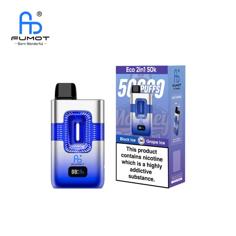 Suvaper Eu Warehouse Fumot 50k Eco 2in1 50000 Black Ice Grape Disposable Vape Device
