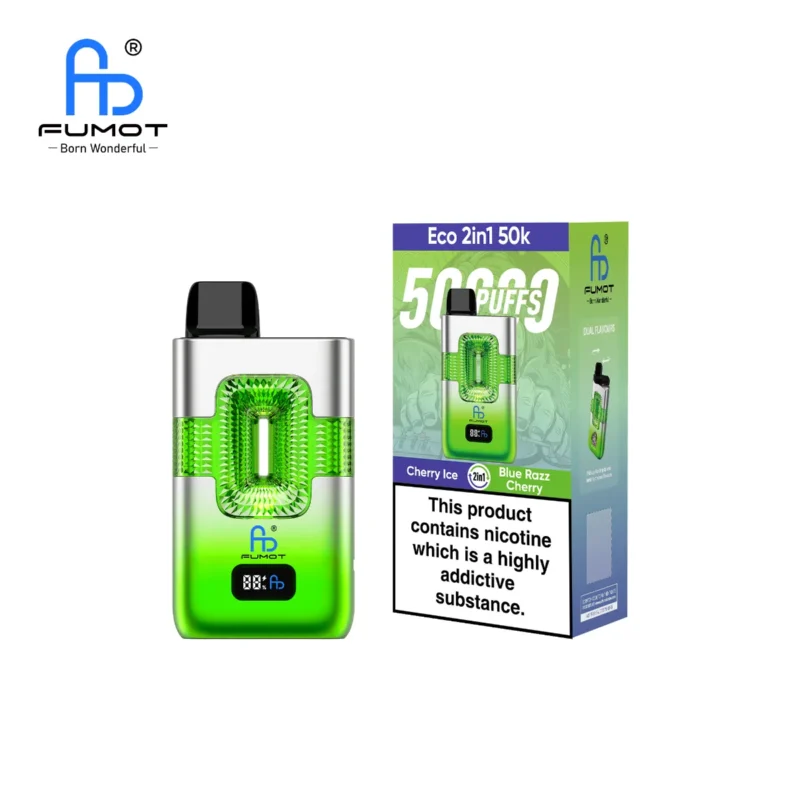 Suvaper Eu Warehouse Fumot 50k Eco 2in1 50000 Cherry Ice Blue Razz Disposable Vape Device