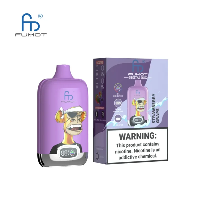Suvaper Fumot Randm Digital Box 12k Strawberry Grape Disposable Vape Device