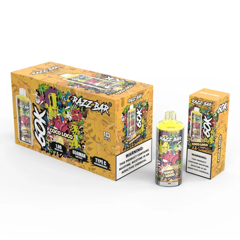 Jednorazowe urządzenie vape Suvaper Razz Bar 60000 Puffs Coco Loco