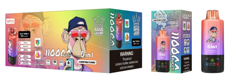 Vape 110k Bang Leader Disposable Grape Ice Mango Peach Blueberry Watermelon 2 Device