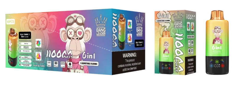 Vape 110k Bang Leader Disposable Peach Ice Blackcurrant Pineapple Green Apple Kiwi 2 Device