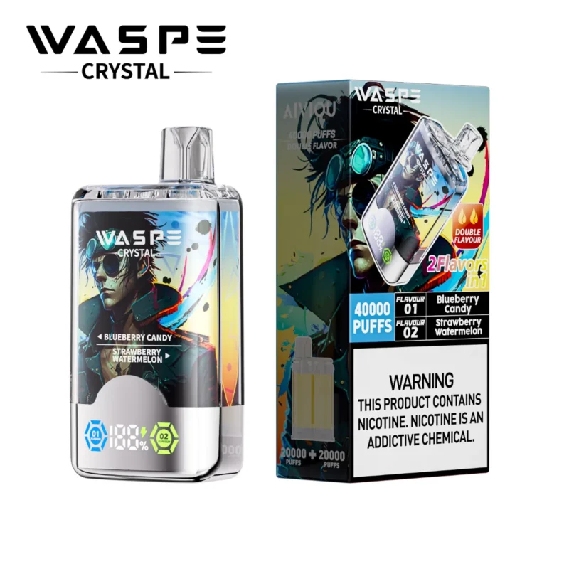 Waspe Crystal 40k Puff Blueberry Candy Strawberry Watermelon Disposable Vape Device