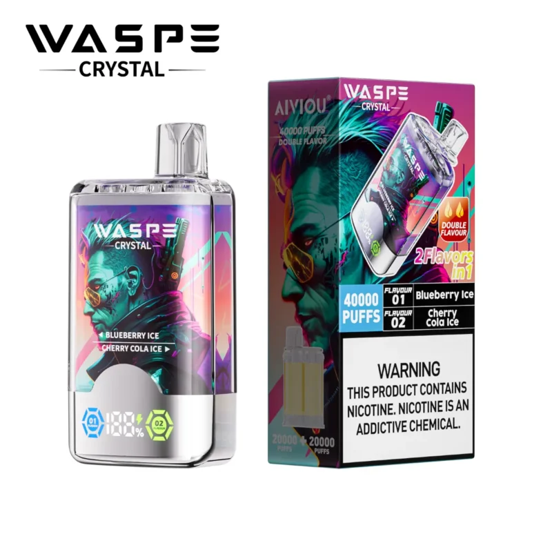Waspe Crystal 40k Puff Blueberry Ice Cherry Cola Disposable Vape Device