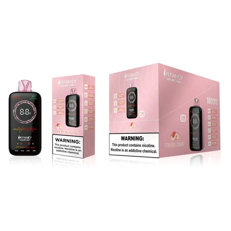 Suvaper Hifancy Lucury Box 18k Puff Vape Peach Juice.webp Urządzenie jednorazowego użytku