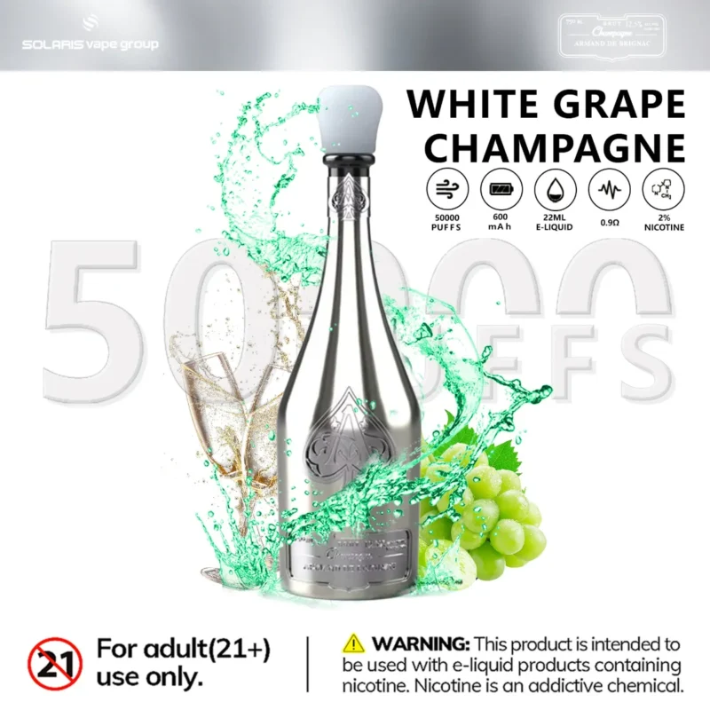 Suvaper Ace Of Spades Champagne Armand De Brignac 50000 50k Puffs Disposable Vape 16 Device