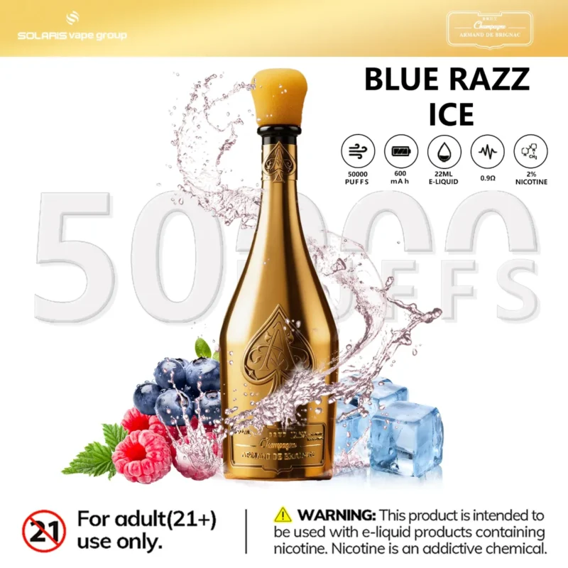 Suvaper Ace Of Spades Champagne Armand De Brignac 50000 50k Puffs Disposable Vape 17 Device