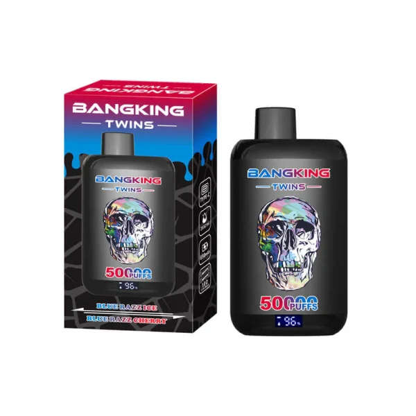 Suvaper Bang King Twins 50000 50k Puff Dual Flavor Disposable E Cigarette 2 In 1 Salt Nic Vapes With Blue Razz Ice Cherr