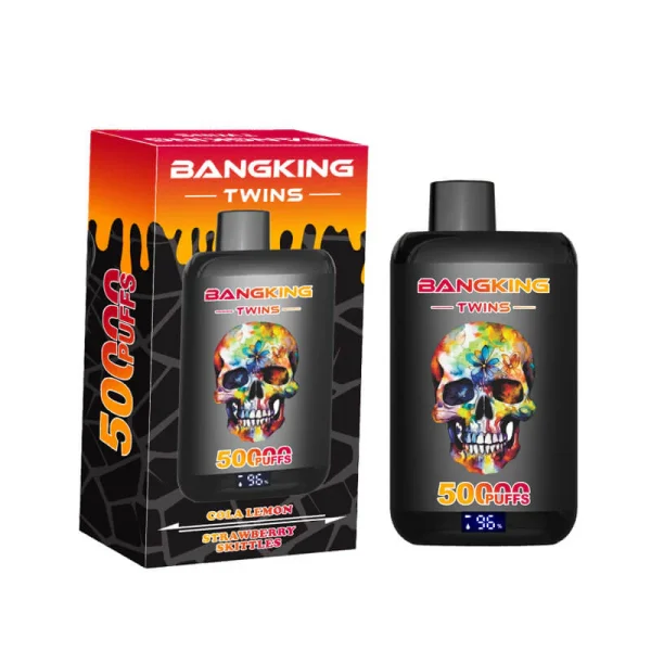 Suvaper Bang King Twins 50000 50k Puff Dual Flavor Disposable E Cigarette 2 In 1 Vapes With Cola Lemon Strawberry Skittl