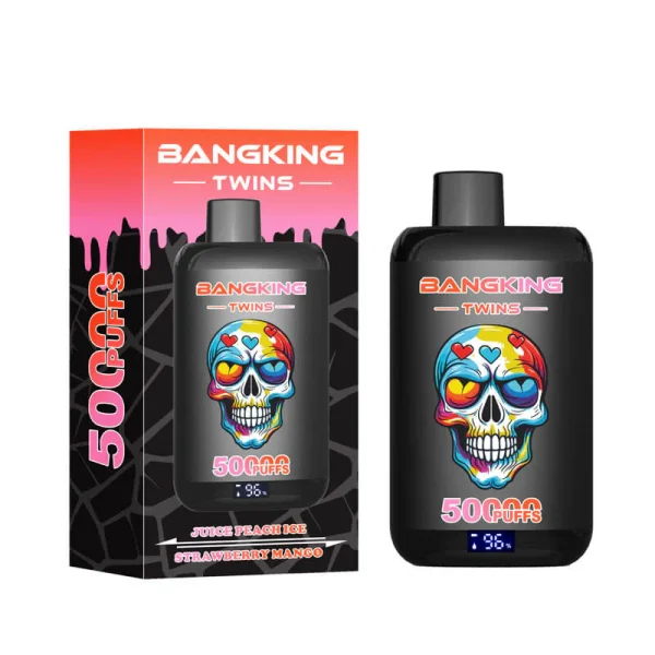 Suvaper Bang King Twins 50000 50k Puff Dual Flavor Disposable E Cigarette 2 In 1 Vapes With Juice Peach Ice Strawberry M