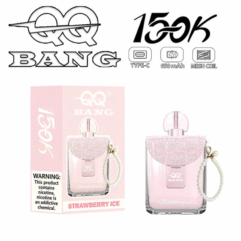 Suvaper Qq Bang 150k Rechargeable Vape Strawberry Ice Puff Disposable Device