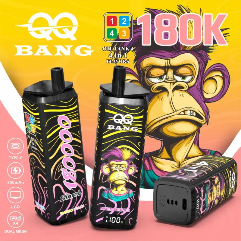 Suvaper Qq Bang 180k 4 In 1 Flavor Puff Jednorazowe Urządzenie Vape02 Vape