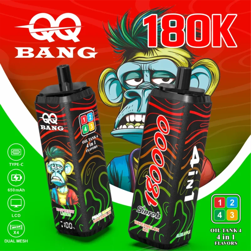 Suvaper Qq Bang 180k 4 w 1 Flavor Puff Jednorazowy Vape03 Urządzenie Vape